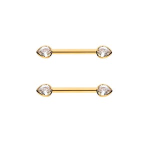 Gold Nipple Barbell - Nipple Jewelry - Piercings barbell Jewelry - Nipple Rings Barbell - Nipple Barbells -  Unique Nipple jewelry
