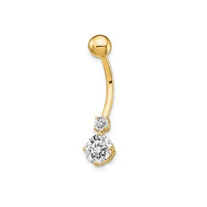 naval piercing naval piercing 14K Gold Belly Button Barbell with Lab Grown Diamond | Curved Navel Piercing Jewelry | Unique Belly Ring