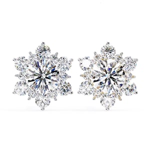 custom diamond earrings Rose Cut Diamond Studs - Lab Grown Unique Vintage Inspired Minimalist Earrings