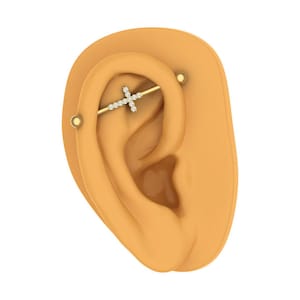 industrial piercing jewelry,Gold industrial Pin,industrial barbell,industrial piercing jewelry unique,lab grown diamond industrial barbell