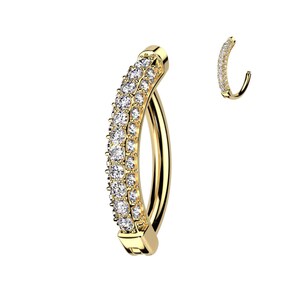 Elara Body Jewelry Fioren Crystal Belly Button Ring Silver/Clear CZs