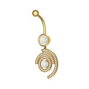Elegant 14K Gold Navel Piercing Ring | Boho Beachwear Belly Button Jewelry | Stylish Summer Gift | Gold Belly Piercing Jewelry