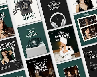 80 luksusowych szablonów postów i historii na Instagramie do podcastów estetycznych | Szablon podcastu | Szablon edytowalny | Szablon Canva | Szablon na Instagramie