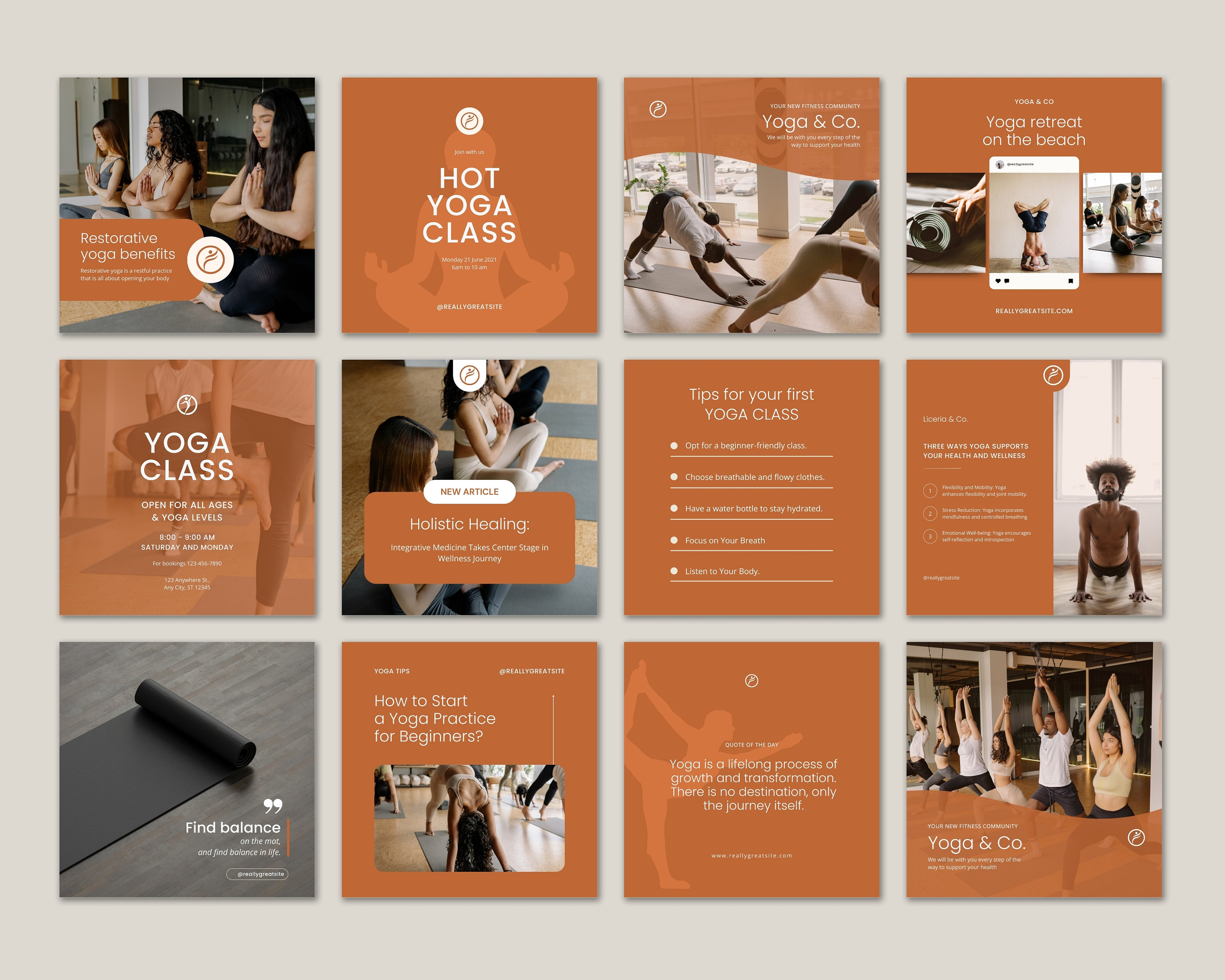 65 Yoga Instagram Post & Story Templates | Yoga | Yoga Template | Yoga ...
