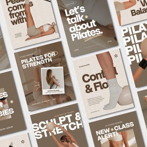Pilates Instagram Post & Story Templates | Editable Canva Bundle | Pilates and Yoga Studio | Editable Template | Canva Template