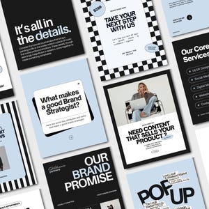 120 plantillas de Instagram para coaches online / Coaches de negocios / Gestores de redes sociales / Marketing digital / Plantillas editables de Canva