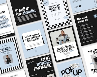 120 Online Coach Instagram Templates | Business Coach | Social Media Manager | Digital Marketing | Editable Canva Template
