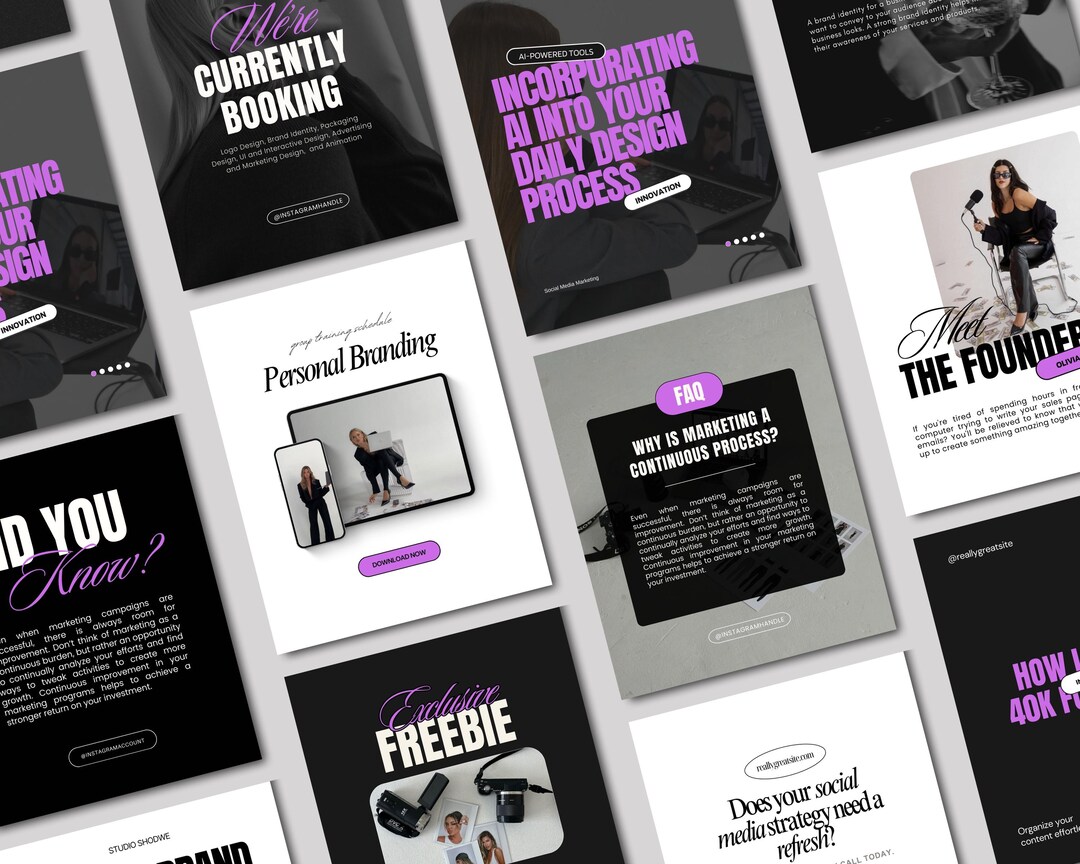 100 Aesthetic Coaching Instagram Templates | Business Coach | Social ...
