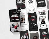 70 Aesthetic Podcast Instagram Story Templates | Podcast Template | Editable Template | Canva Template | Instagram Template