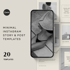 20 Minimal Canva Instagram Templates | Business Instagram Templates | Aesthetic Feed | Social Media Posts