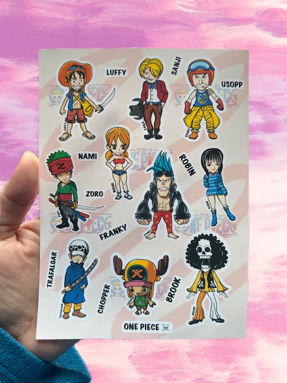 Pegatinas de One Piece con nombres / 1 Pack / Pegatinas de Anime -   México