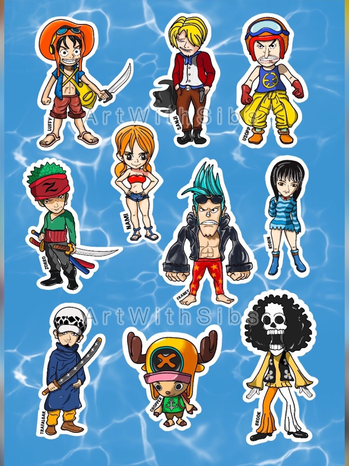 ▷ Pegatinas temática de One Piece para niños