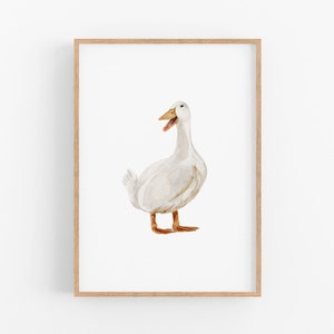 Goose Nursery Print | Printable Farm Nursery Decor, Farm Animals Poster, Rustic Farmhouse Wall Art, Duck Goose Print, Baby Girl Nursery