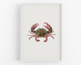 Crab Print | Coastal Wall Art, Nautical Decor, Beach Decor, Beach Wall Art, Ocean Wall Art, Coastal Decor, Beach Print, Beach House Decor