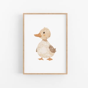 Duckling Nursery Print | Printable Farm Nursery Decor, Farm Animals Poster, Rustic Farmhouse Wall Art Poster, Duck Print, Baby Girl Nursery