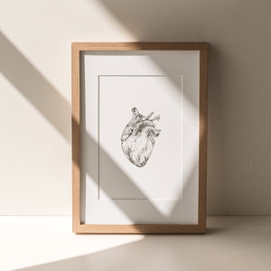 Anatomical Heart Wall Art | Vintage Anatomy Poster Printable Medical Student Nurse Doctor Gift Doctor Wall Art Medical Print Human Heart Art