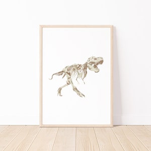 T-Rex Print | PRINTABLE Dinosaur Decor, Nursery Prints, Tyrannosaurus Rex Print, Dinosaur Skeleton Print, Baby Shower Gift, Playroom Poster