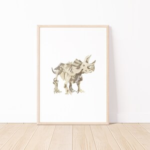 Triceratops Print | Dinosaur Printable, Watercolour Dinosaur Print, Nursery Wall Art, Kids Room Decor, Playroom Print, Friendly Dinosaur Art
