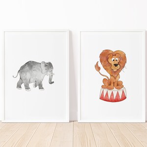 Set of 8 Nursery Circus Prints | Printable Circus Wall Art Prints ...