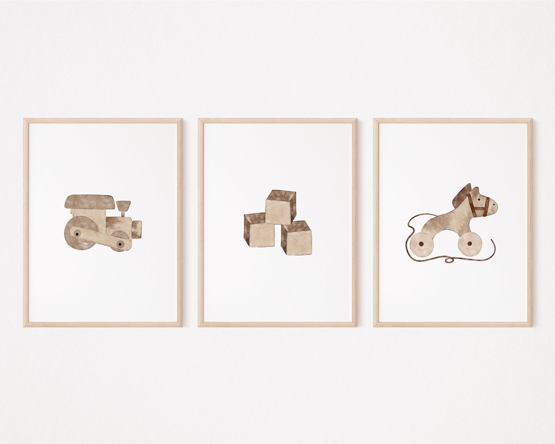 Set of 3 Nursery Prints | Printable Nursery Wall Art, Gender Neutral ...