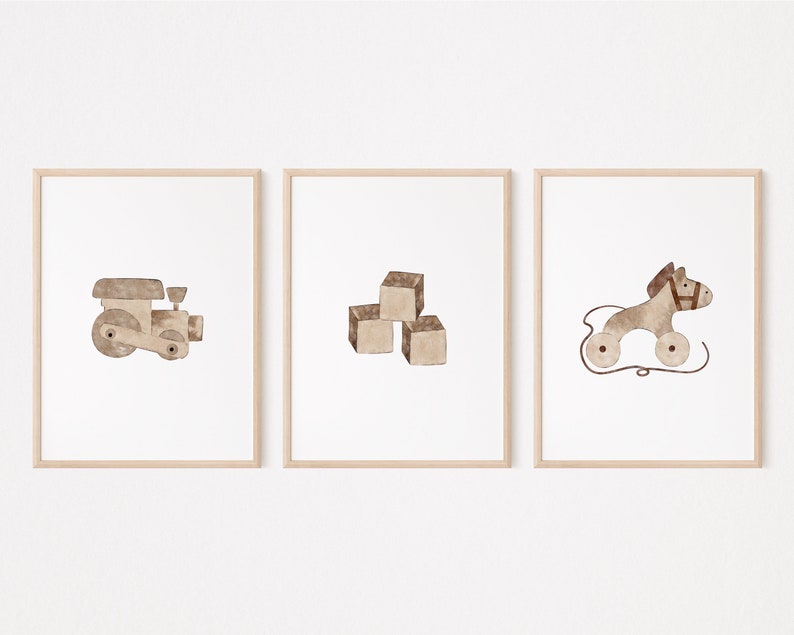 Set of 3 Nursery Prints Printable Nursery Wall Art, Gender Neutral ...