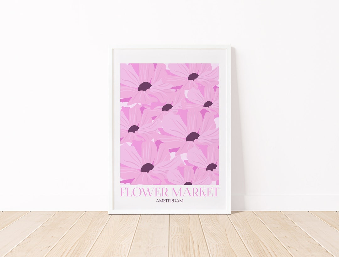Flower Market Amsterdam Print | PRINTABLE Flower Art, Botanical Art ...