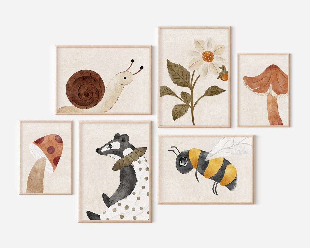 Woodland Nursery Decor, Boho Gallery Wall Set, Printable Set of 6 ...