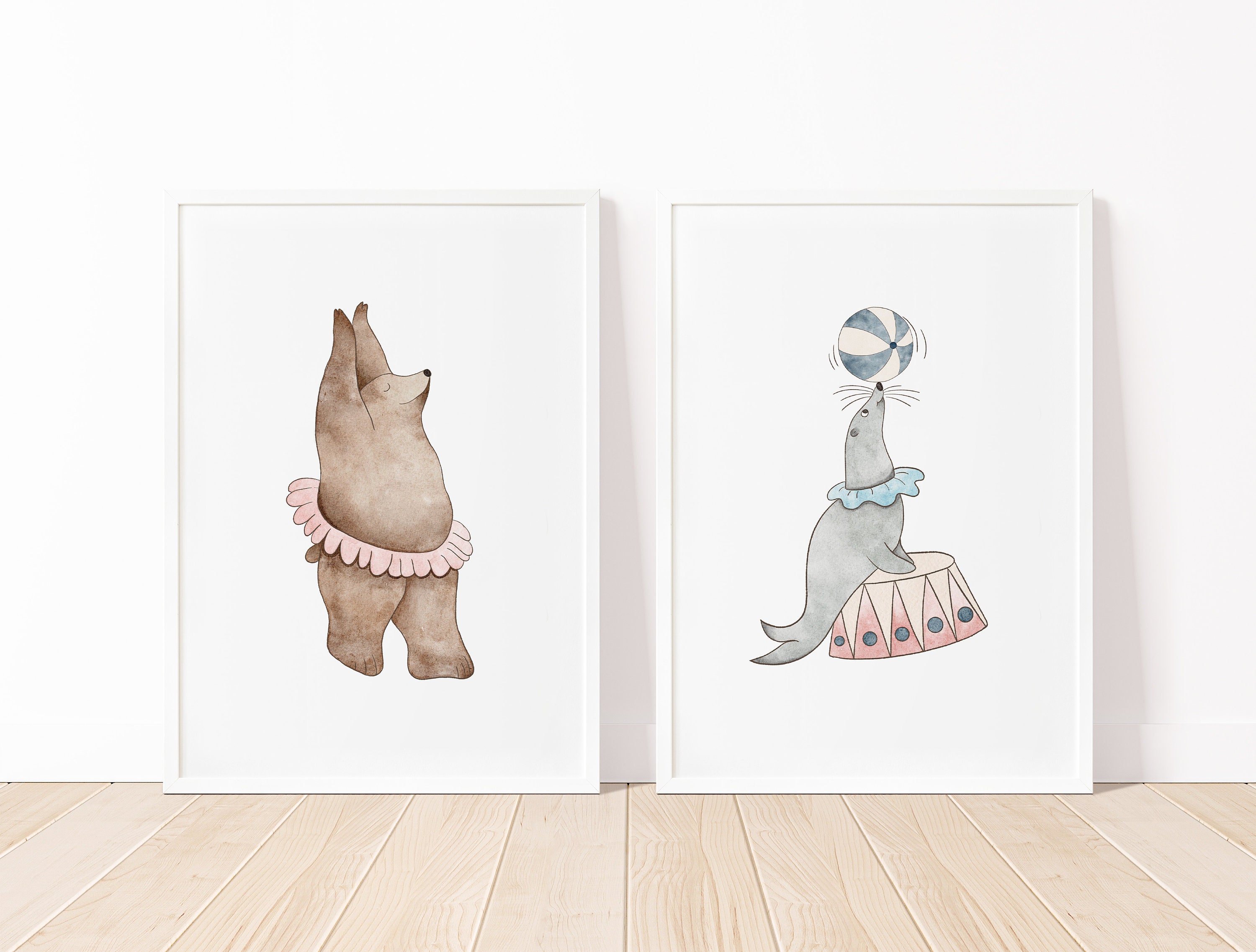 Set of 8 Circus Nursery Prints | Printable Wall Art, Nursery Wall Art ...