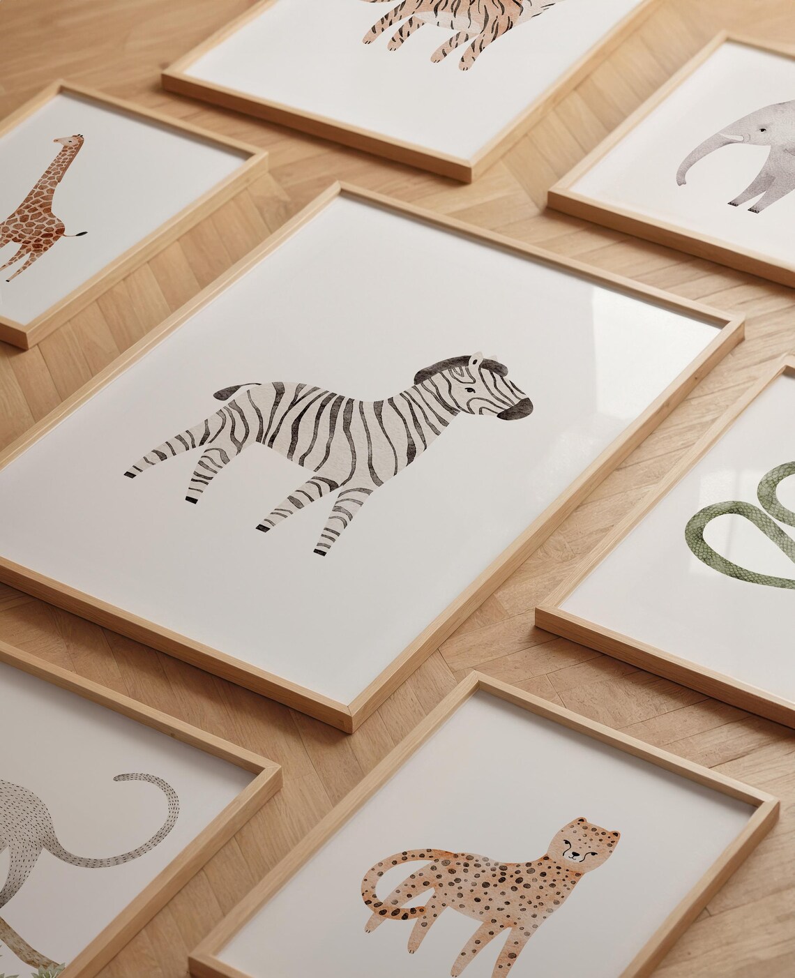 Set of Jungle Theme Nursery Prints, Printable Jungle Wall Art Safari ...