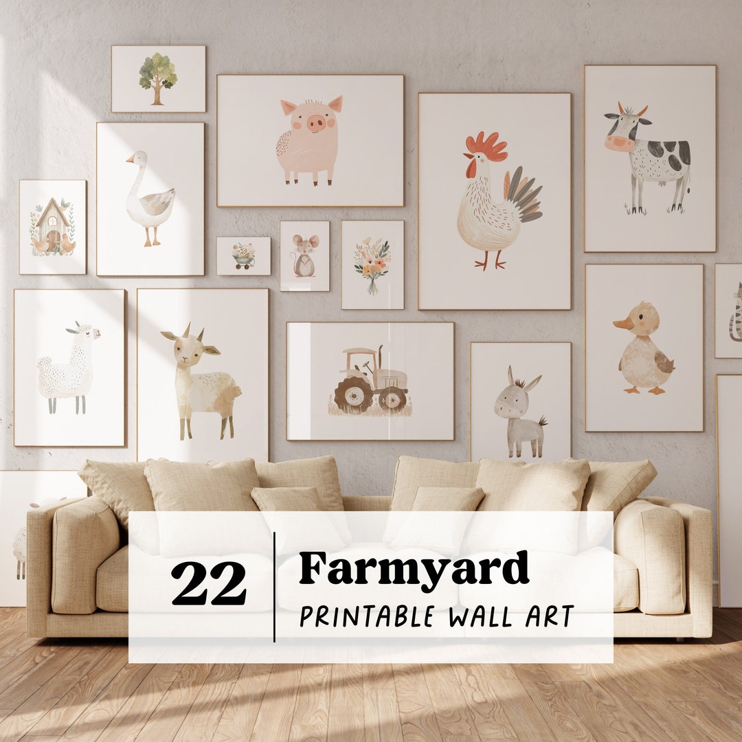 Set of Farmyard Nursery Prints | PRINTABLE Farm Nursery Decor, Baby ...