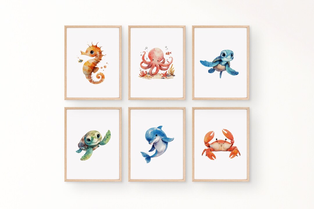 Ocean Nursery Art Print Set | Printable Kids Gallery Wall Set, Under ...