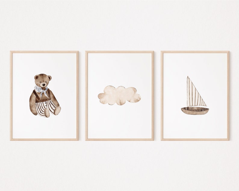 Set of 3 Nursery Prints PRINTABLE Nursery Wall Art Set Kids - Etsy