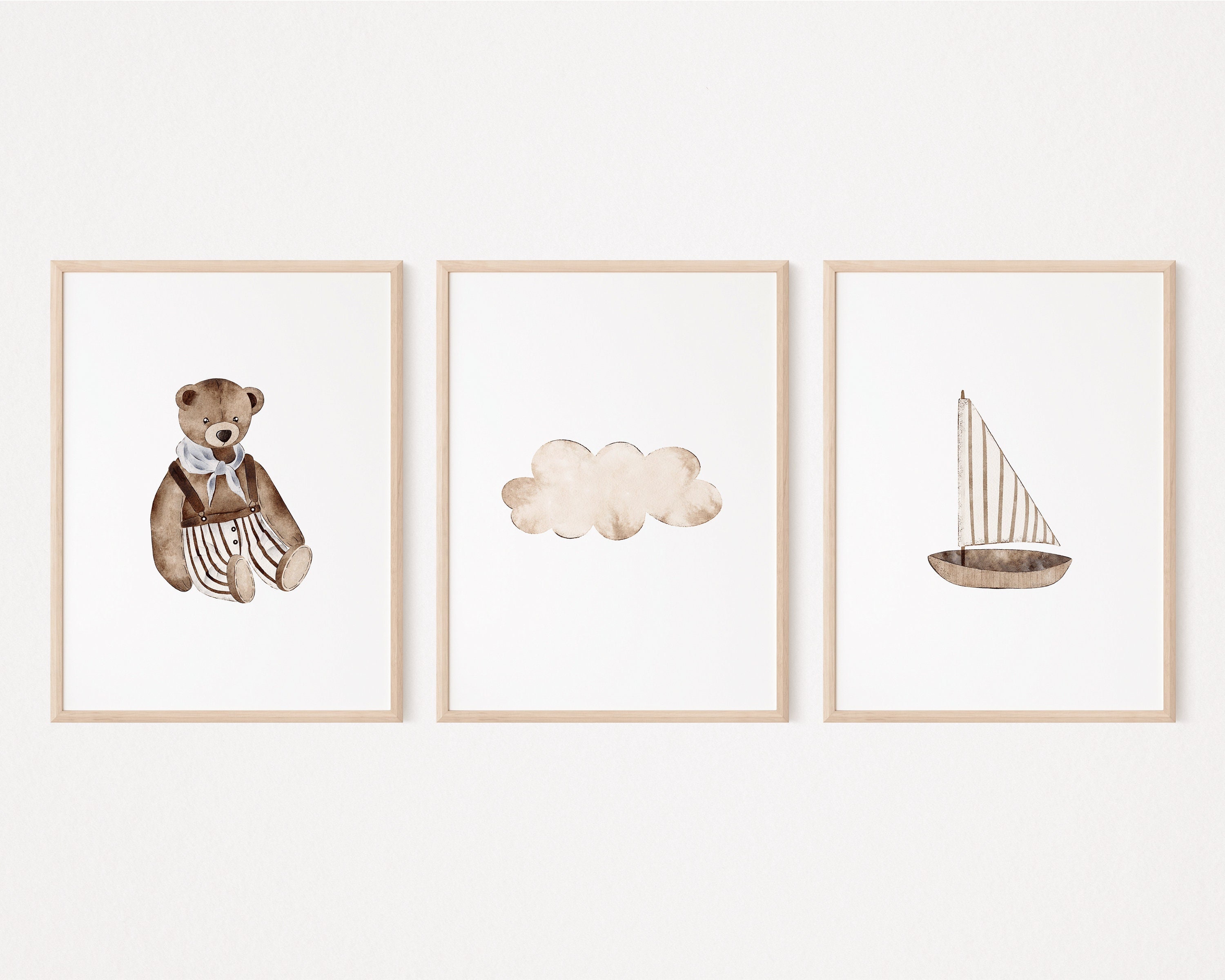 Set of 3 Nursery Prints | PRINTABLE Nursery Wall Art Set, Kids Print ...