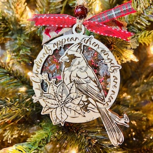 Kardinäle erscheinen, wenn Engel in der Nähe sind, Weihnachtsverzierung, Kardinalverzierung, Erinnerungsverzierung, Geschenke für, Weihnachtsverzierung, Weihnachtsgeschenk