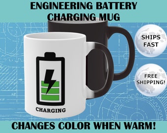 Funny Engineering Mug: Color Changing Battery Mug