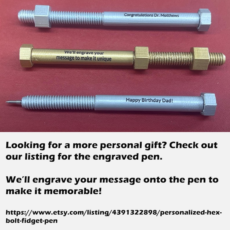 Hex Head Screw Fidget Pen: Engineer Gift image 9