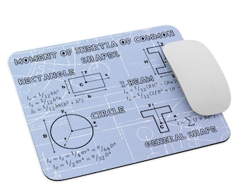 Engineer Mouse Pad: Moment of Inertia Blueprint Design