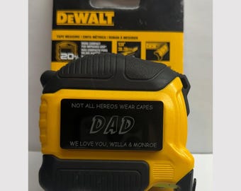 Personalized Tape Measure | Engraved 25-Foot Tape | Father's Day Gift | DeWalt