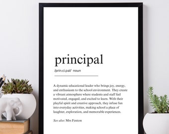 Personalized Principal Definition Print: End of Year Gift (Digital Download)