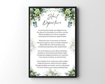 Whispered Farewell, Bereavement Poem Wall Art, Funeral Poem, Memorial Poem for Loss of Loved One, Sympathy Poem, Remembrance Poem Print
