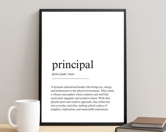 Impresión de definición de director: Arte mural para la oficina escolar (descarga digital)