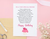Printable Birthday Card For Friend: Heartfelt Poem (Digital Download)