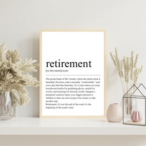 Impression définition retraite, cadeau de retraité, souvenir de retraite, cadeau d&#39;appréciation de la retraite, impression de cadeau d&#39;adieu à la retraite