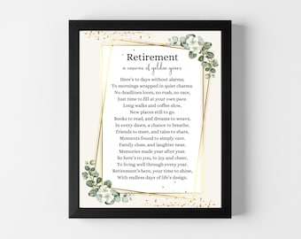 Retirement Poem Art Print: Golden Years Gift (Digital Download)