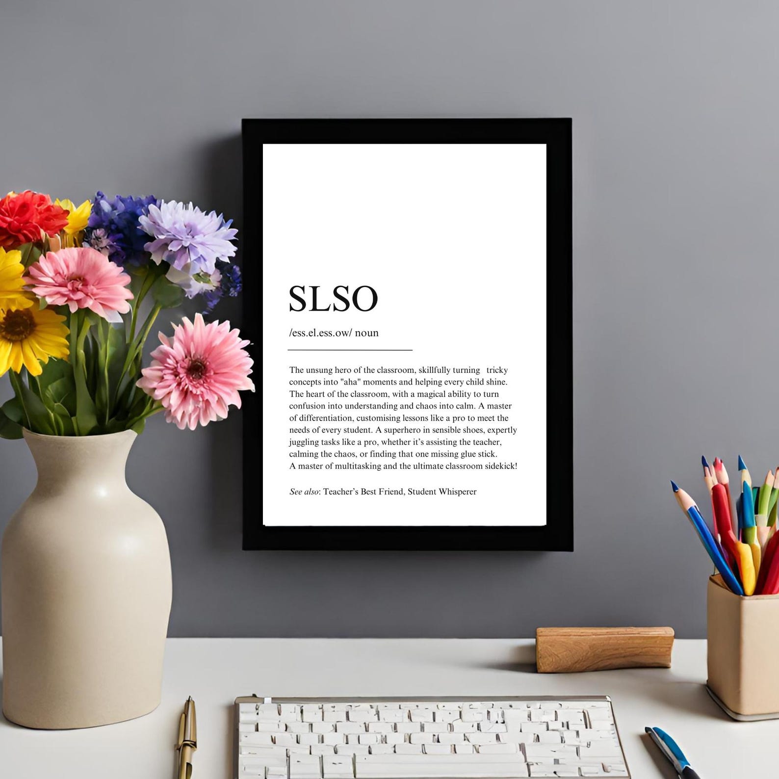 SLSO Definition Print: School Learning Support Officer Gift (digital ...