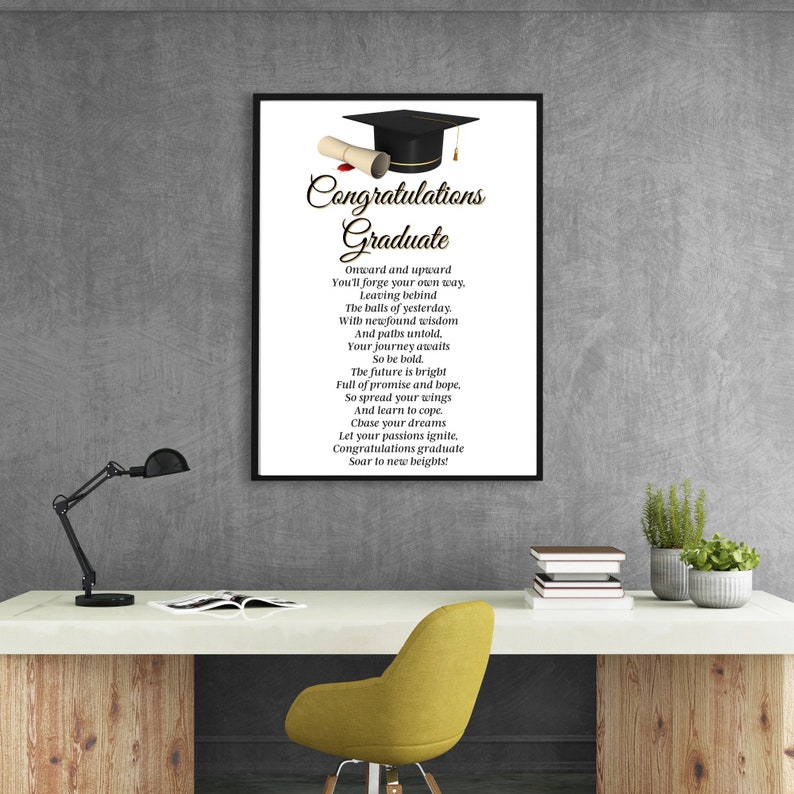 Graduation Poem, Graduation Quote Wall Art, Graduation Gifts
