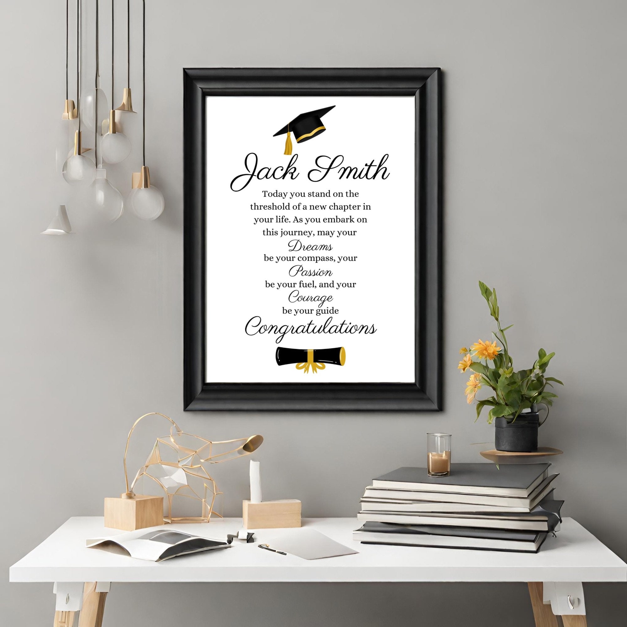 Personalised Graduation Quote, Graduation Gift, Graduation Printable Quote, High School ...