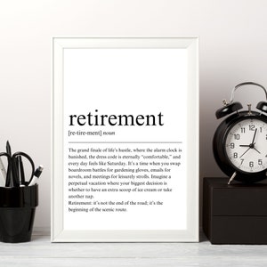 Impression définition retraite, cadeau de retraité, souvenir de retraite, cadeau d&#39;appréciation de la retraite, impression de cadeau d&#39;adieu à la retraite