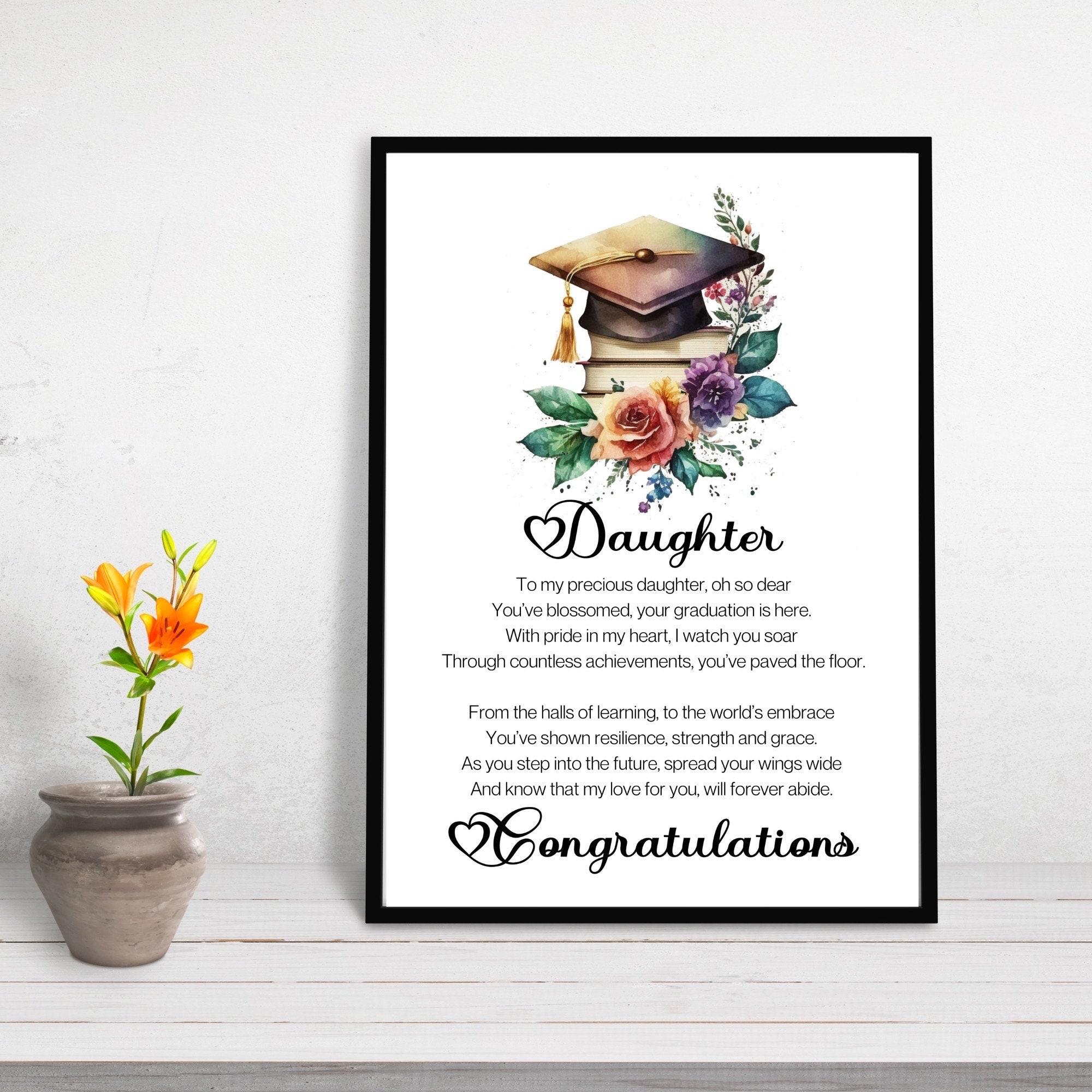 Daughter Graduation Poem, Graduation Gift, Graduation Poem Printable