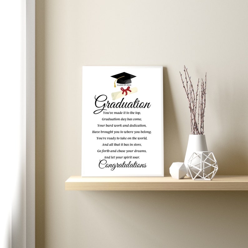 Graduation Poem Print, Graduation Quote Wall Art, Graduation Gifts